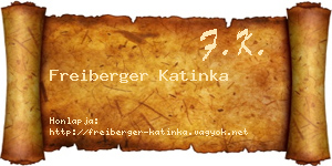 Freiberger Katinka névjegykártya